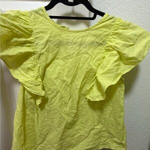 Old Navy Lemon Ruffle Sleeve Blouse